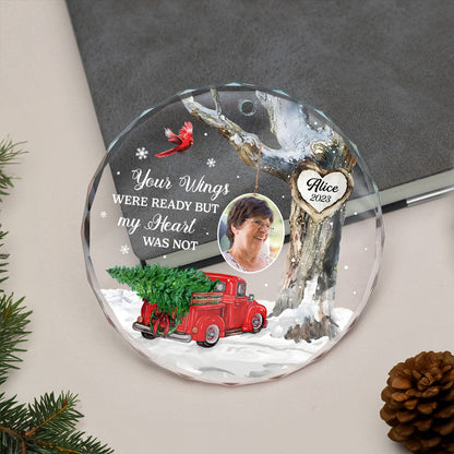 Always With You Photo Memorial Personalized Glass Ornament, Christmas Sympathy Keepsake, Lost Loved Ones Rememberance