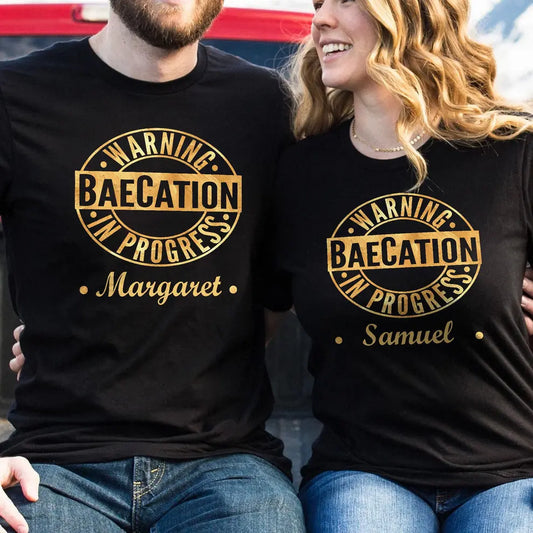 Warning Baecation In Progress - Personalized Shirt Shirts & Tops The Next Custom Gift