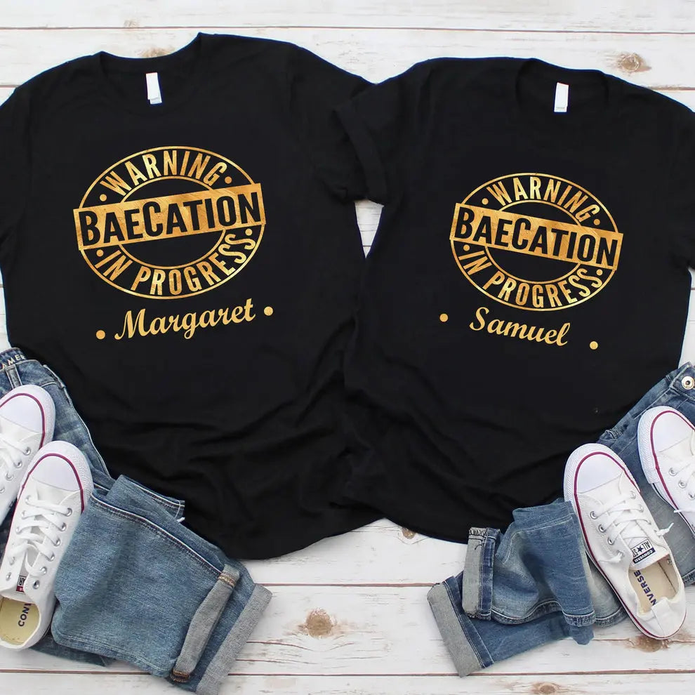 Warning Baecation In Progress - Personalized Shirt Shirts & Tops The Next Custom Gift