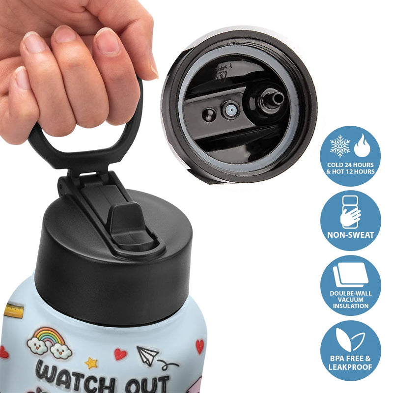 Watch Out Kindergarten Here I Come - Personalized Kids Water Bottle