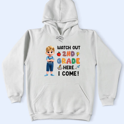 Watch Out Kindergarten Here I Come 3D Effect Kid - Personalized T Shirt
