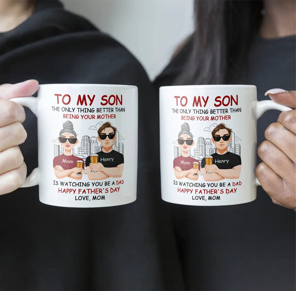 Watching You Be A Dad - Personalized Mug Mug The Next Custom Gift