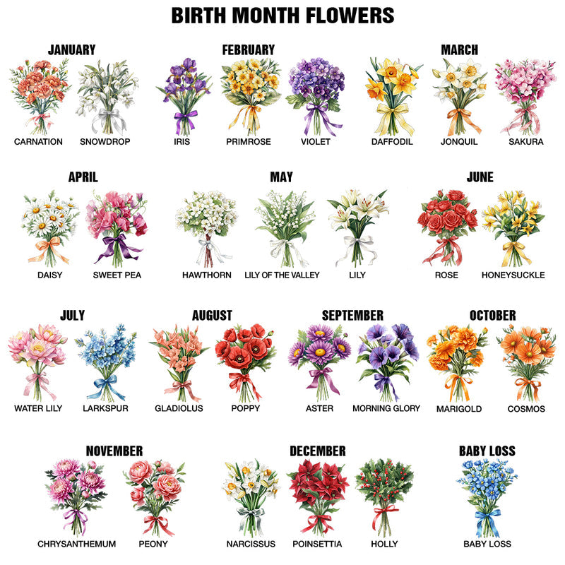 Graduation Birth Flower Bouquet - Personalized Makeup Box With LED Mirror