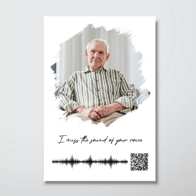 Voicemail Voice Message Scannable QR Code Family Memorial Sympathy Gift Keepsake Personalized Vertical Poster