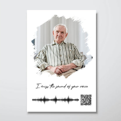 Voicemail Voice Message Scannable QR Code Family Memorial Sympathy Gift Keepsake Personalized Vertical Poster