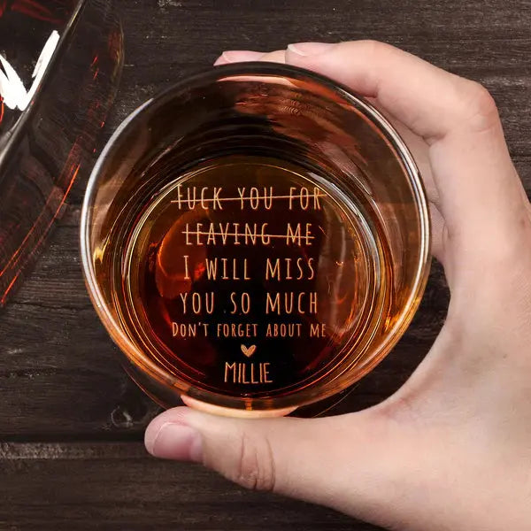 We Will Miss You So Much Funny - Personalized Engraved Whiskey Glass Whiskey Glass The Next Custom Gift