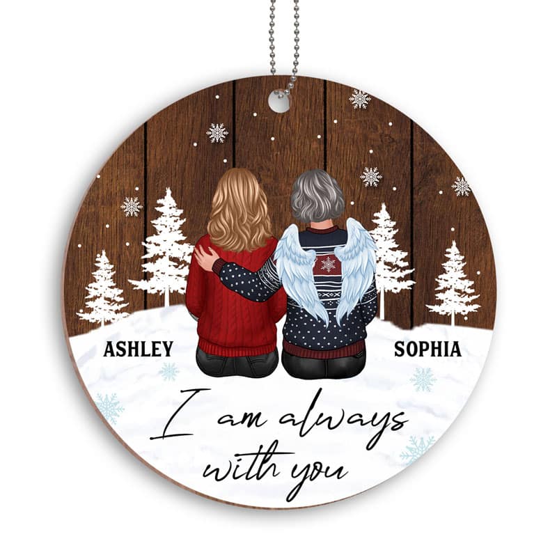 Snow Wood Always With You Personalized Wooden Ornament