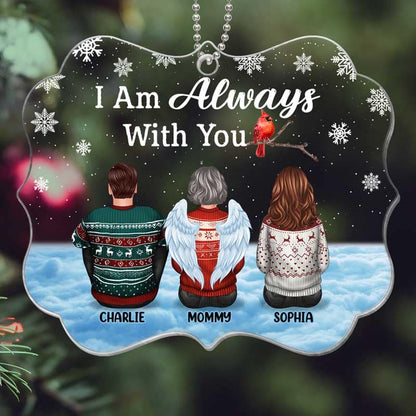 Family Back View Cardinal Memorial On Cloud Personalized Acrylic Ornament