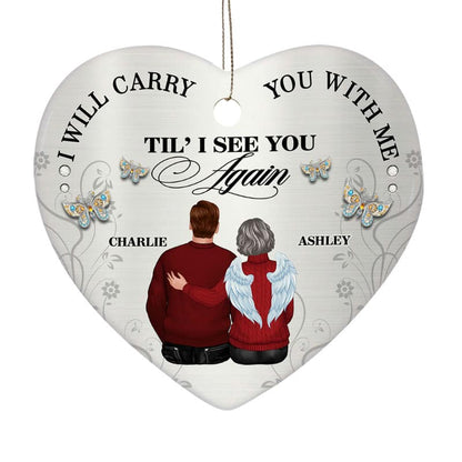 Carry You With Me Memorial Personalized Heart Ornament