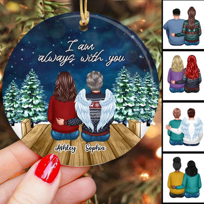 Always With You Family Christmas Night Memorial Personalized Circle Ornament