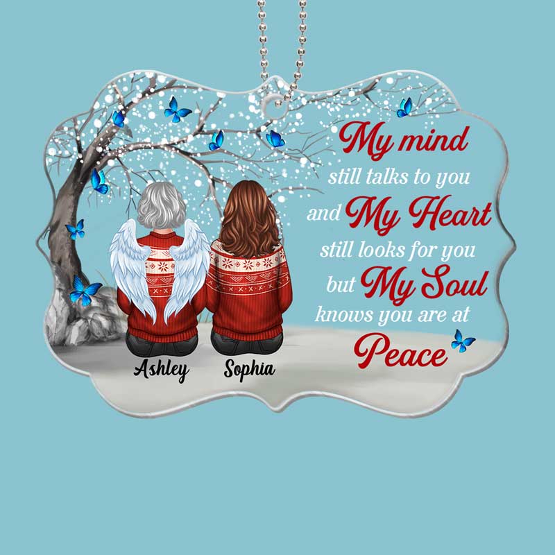 My Mind Still Talk To You Memorial Personalized Acrylic Ornament