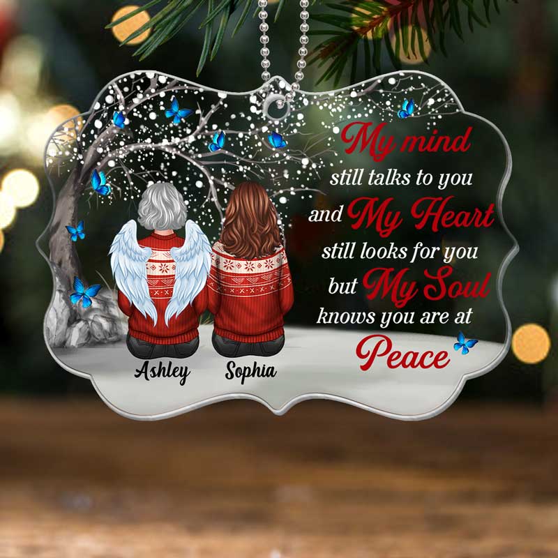 My Mind Still Talk To You Memorial Personalized Acrylic Ornament