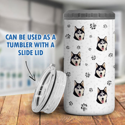 Paw Upload Pet Image Gift For Cat Dog Pet Lover Personalized 4 In 1 Can Cooler