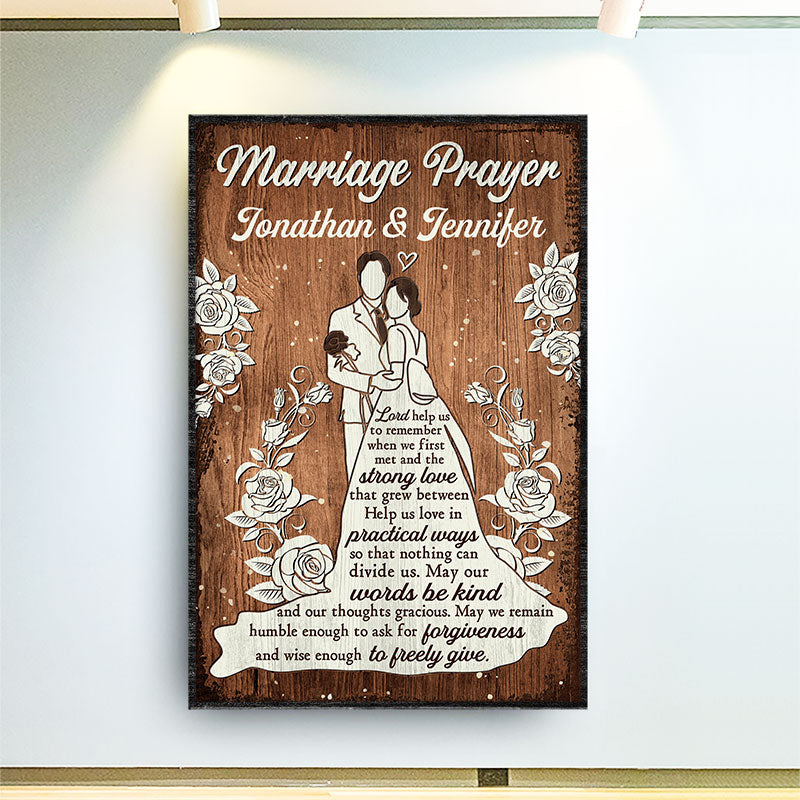 Wedding Couple Marriage Prayer - Couple Gift - Personalized Custom Poster