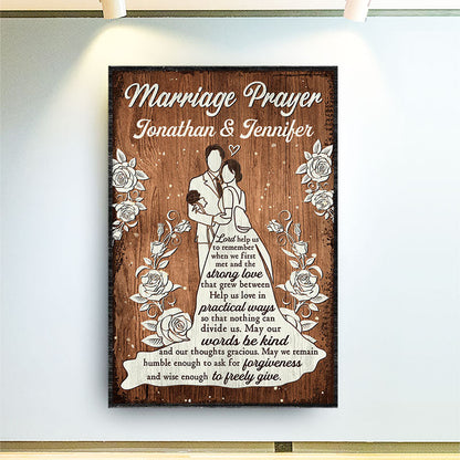 Wedding Couple Marriage Prayer - Couple Gift - Personalized Custom Poster