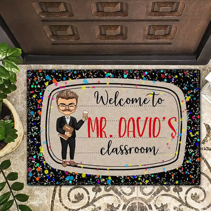 Welcome To Teacher's Classroom - Personalized Doormat Doormat The Next Custom Gift