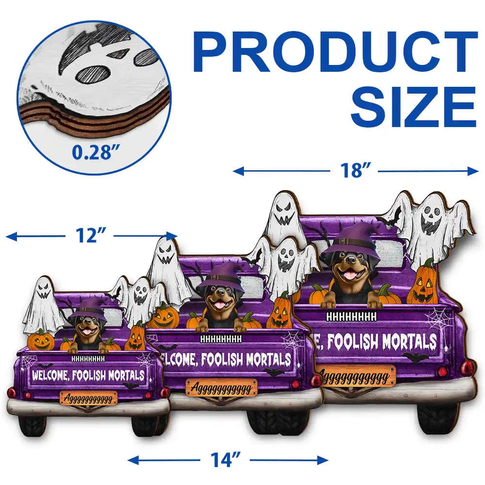 Welcome Foolish Mortals - Personalized Custom Shaped Wood Sign