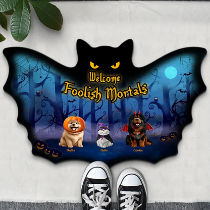 Welcome Foolish Mortals Pet Halloween - Personalized Custom Shaped Doormat