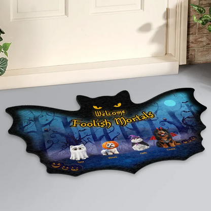 Welcome Foolish Mortals Pet Halloween - Personalized Custom Shaped Doormat