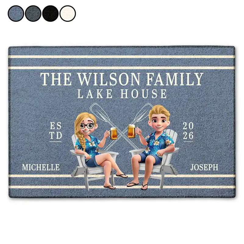Welcome To The Lake Beach House - Personalized Doormat