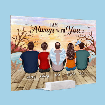 Lake View Whole Back View Family Sitting Remembrance Gift Memorial Personalized Acrylic Plaque