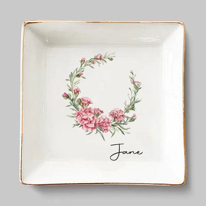 Where Flowers Bloom So Does Hope - Bestie Personalized Custom Jewelry Dish - Gift For Best Friends, BFF, Sisters Dish The Next Custom Gift