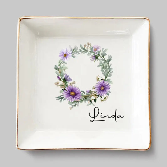 Where Flowers Bloom So Does Hope - Bestie Personalized Custom Jewelry Dish - Gift For Best Friends, BFF, Sisters Dish The Next Custom Gift