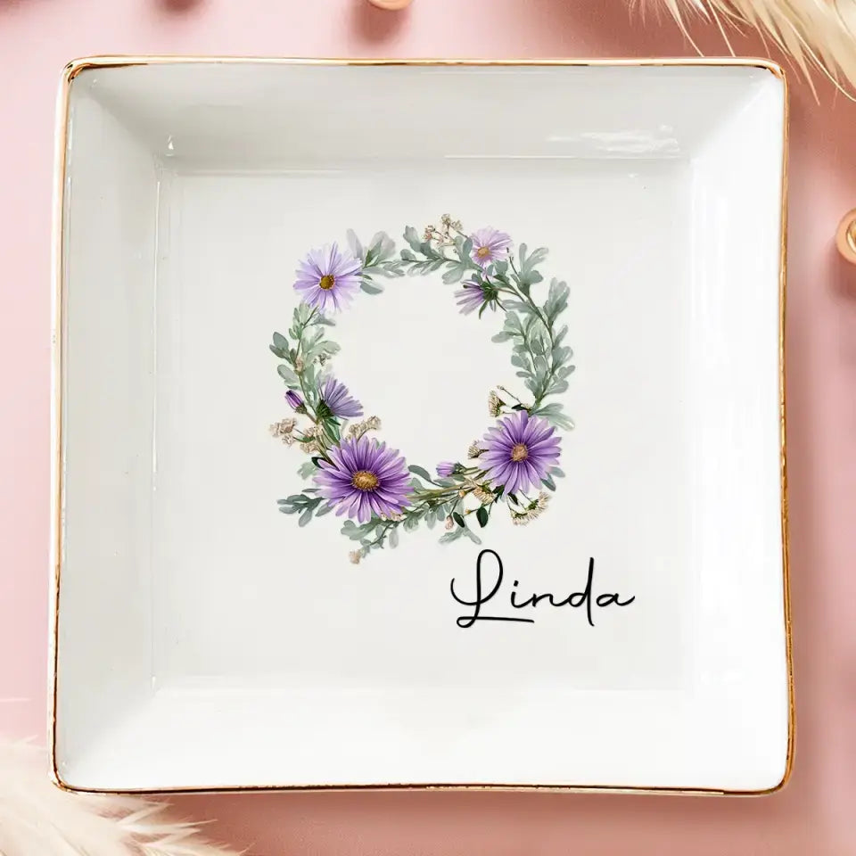 Where Flowers Bloom So Does Hope - Bestie Personalized Custom Jewelry Dish - Gift For Best Friends, BFF, Sisters Dish The Next Custom Gift