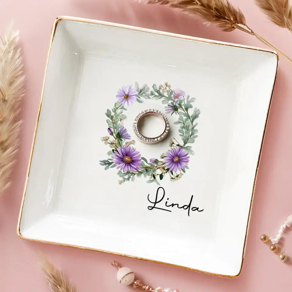 Where Flowers Bloom So Does Hope - Bestie Personalized Custom Jewelry Dish - Gift For Best Friends, BFF, Sisters Dish The Next Custom Gift