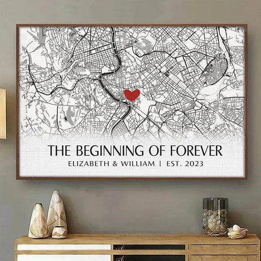 Where It All Began - Couple Personalized Custom Horizontal Poster - Gift For Husband Wife, Anniversary Poster The Next Custom Gift