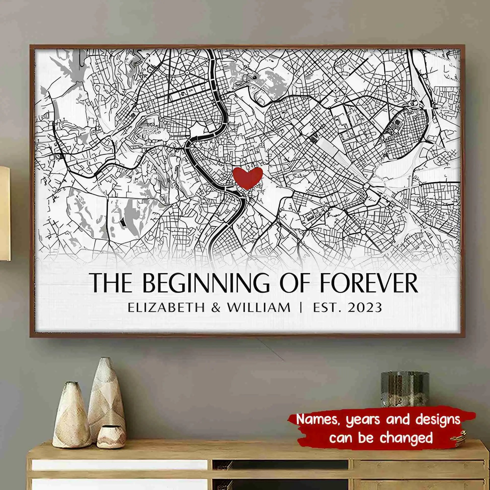 Where It All Began - Couple Personalized Custom Horizontal Poster - Gift For Husband Wife, Anniversary Poster The Next Custom Gift