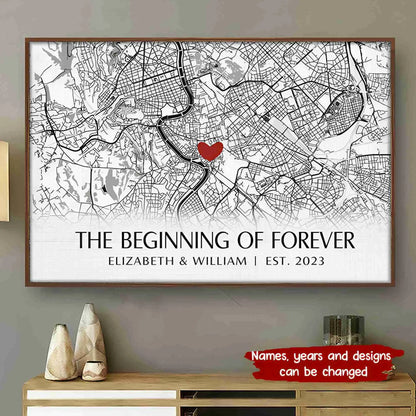 Where It All Began - Couple Personalized Custom Horizontal Poster - Gift For Husband Wife, Anniversary Poster The Next Custom Gift