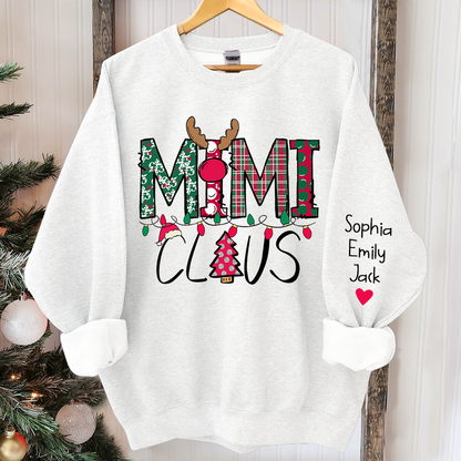 Personalized Mimi Claus Christmas With Grandkids Sweatshirt