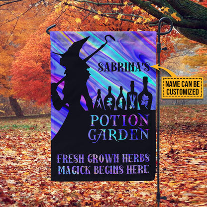 Witch Potion Garden Custom Flag, Personalized Witch Flag, Garden Decor