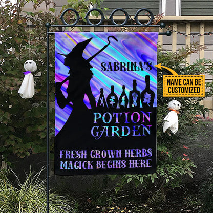 Witch Potion Garden Custom Flag, Personalized Witch Flag, Garden Decor