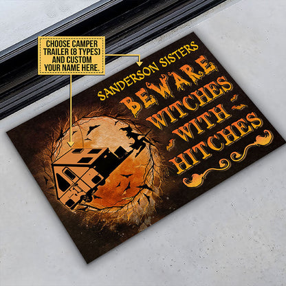 Witch Wizard Halloween Spell Witches With Hitches Custom Doormat