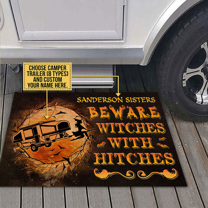 Witch Wizard Halloween Spell Witches With Hitches Custom Doormat