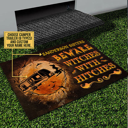 Witch Wizard Halloween Spell Witches With Hitches Custom Doormat