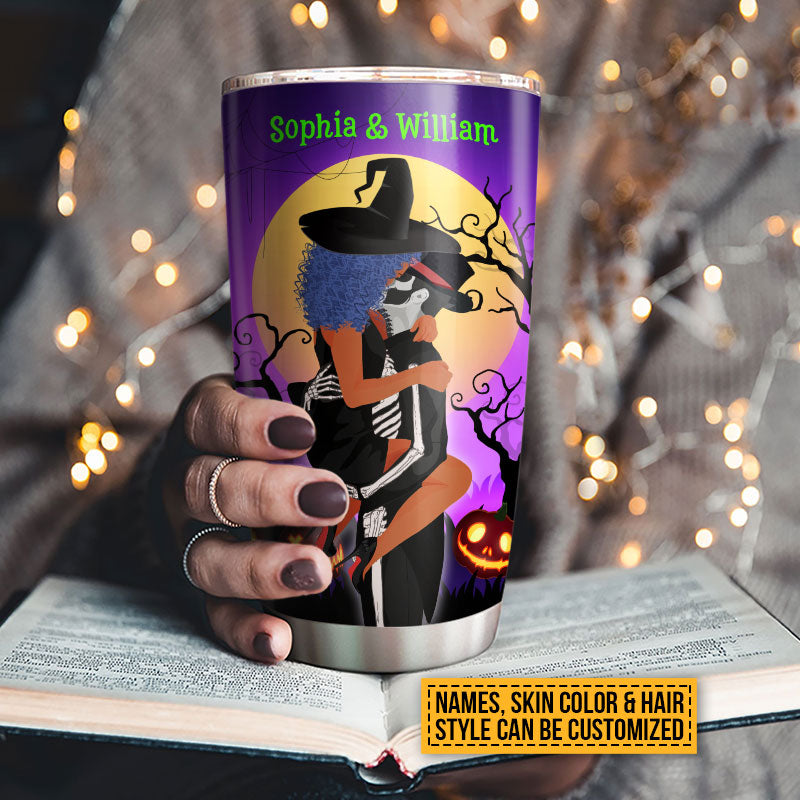 Witch, Witchy Couple, Wizard, Halloween Spell Love To The Moon Custom Tumbler