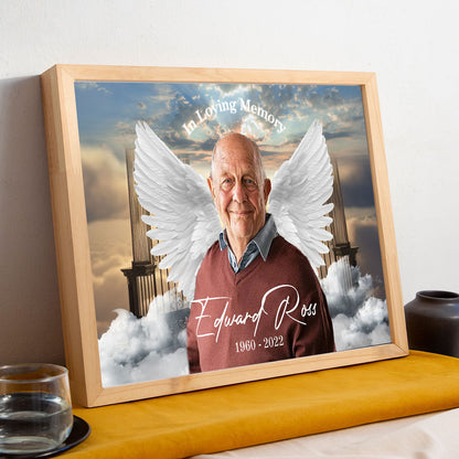 Gateway To Heaven Memorial Personalized Poster, Memorial Keepsake of Lost Loved Ones, Whispers from Heaven