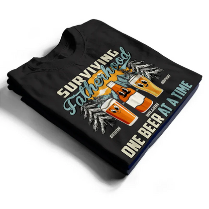 Working On My Dad Bod One Beer At A Time Fun Father - Personalized T Shirt