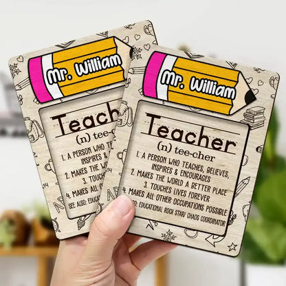 World's Greatest Teacher Definition - Personalized Sticky Note Pad Holder  The Next Custom Gift