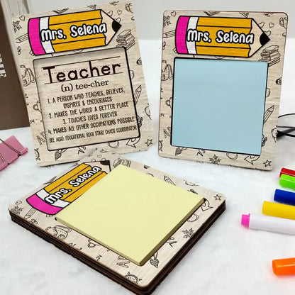 World's Greatest Teacher Definition - Personalized Sticky Note Pad Holder  The Next Custom Gift