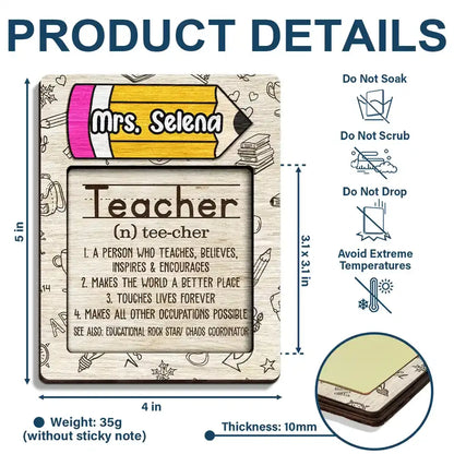 World's Greatest Teacher Definition - Personalized Sticky Note Pad Holder  The Next Custom Gift