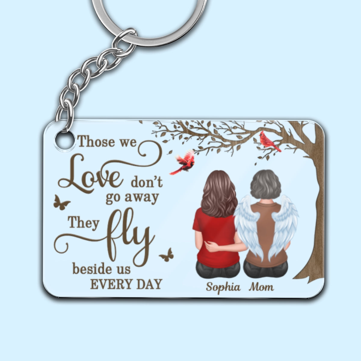 Those We Love Don‘t Go Away Memorial Gift for Mom Grandma Personalized Acylic Keychain