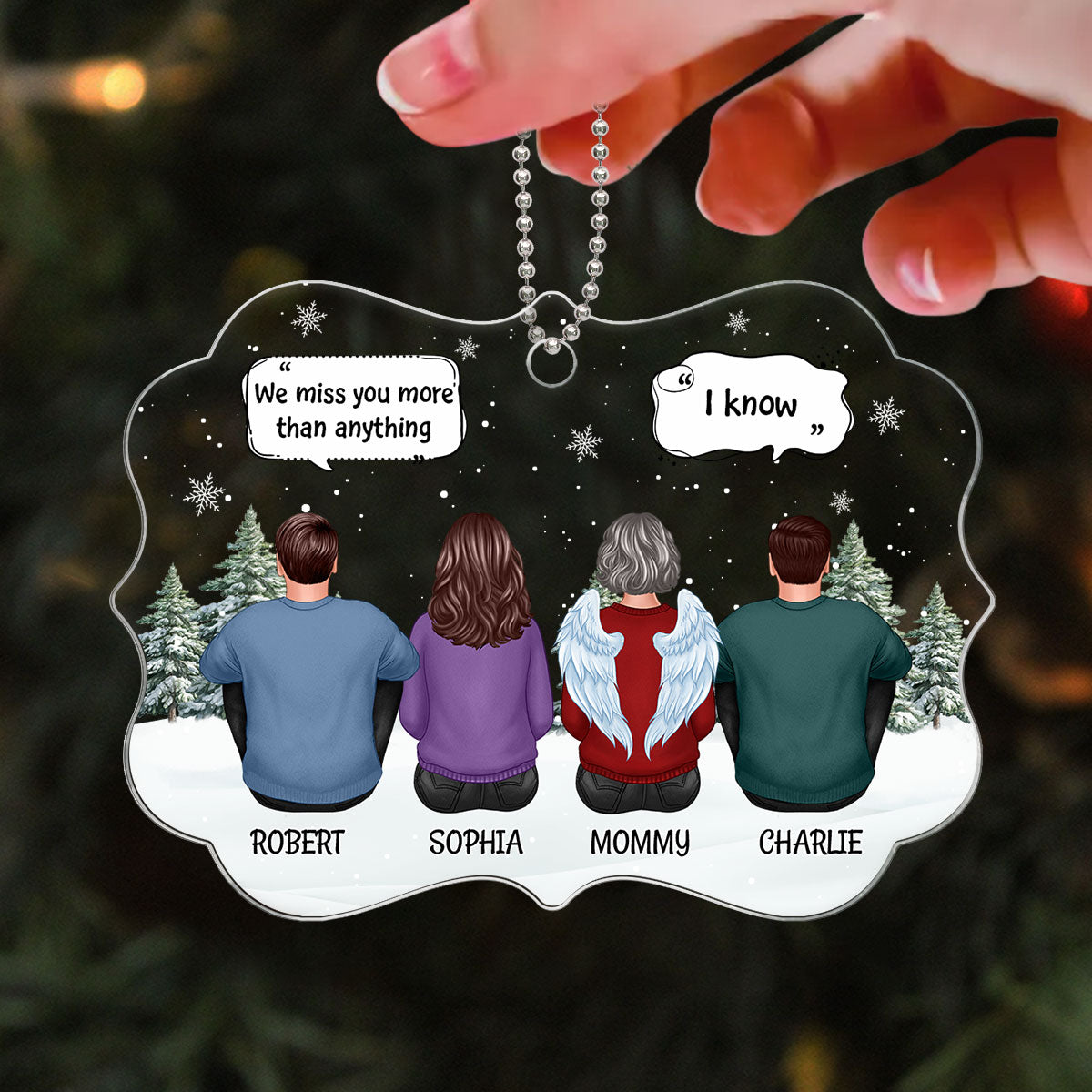 Always With You Family Memorial Keepsake Sympathy Gift Personalized Acrylic Ornament