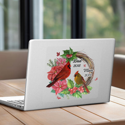 Cardinals Wreath Memorial Personalized Decal