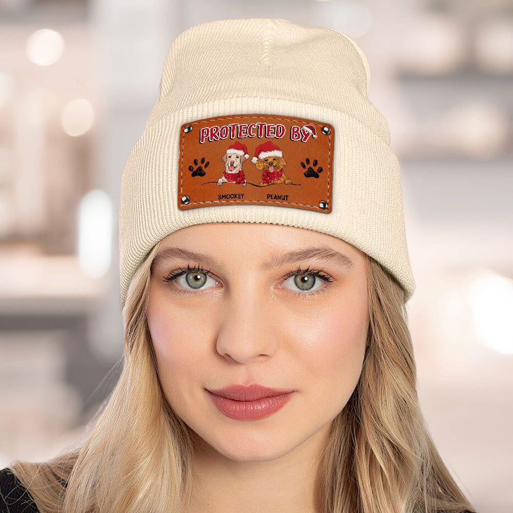 Protected By Dog Christmas - Personalized Custom Beanie