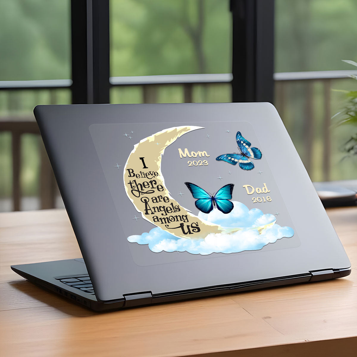 Moon And Butterflies Memorial Personalized Decal