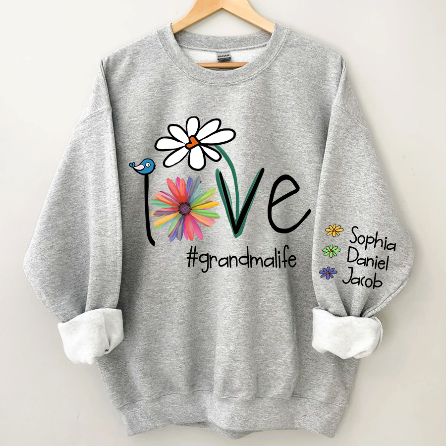 Personalized Love Grandma Life Flower CTH01 Sweatshirt